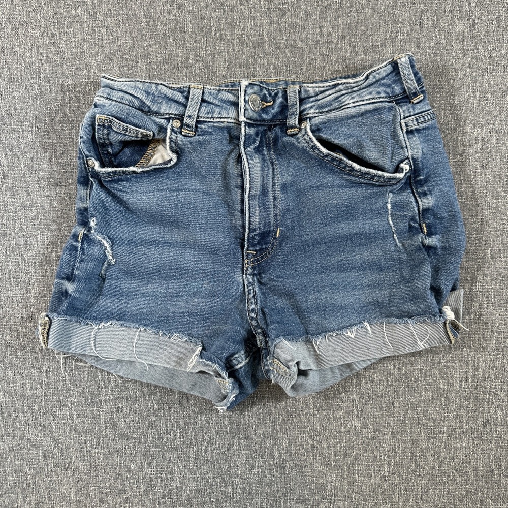 &Denim High Waist Straight Ankle Denim Shorts Women's Size‎ 4 Distressed